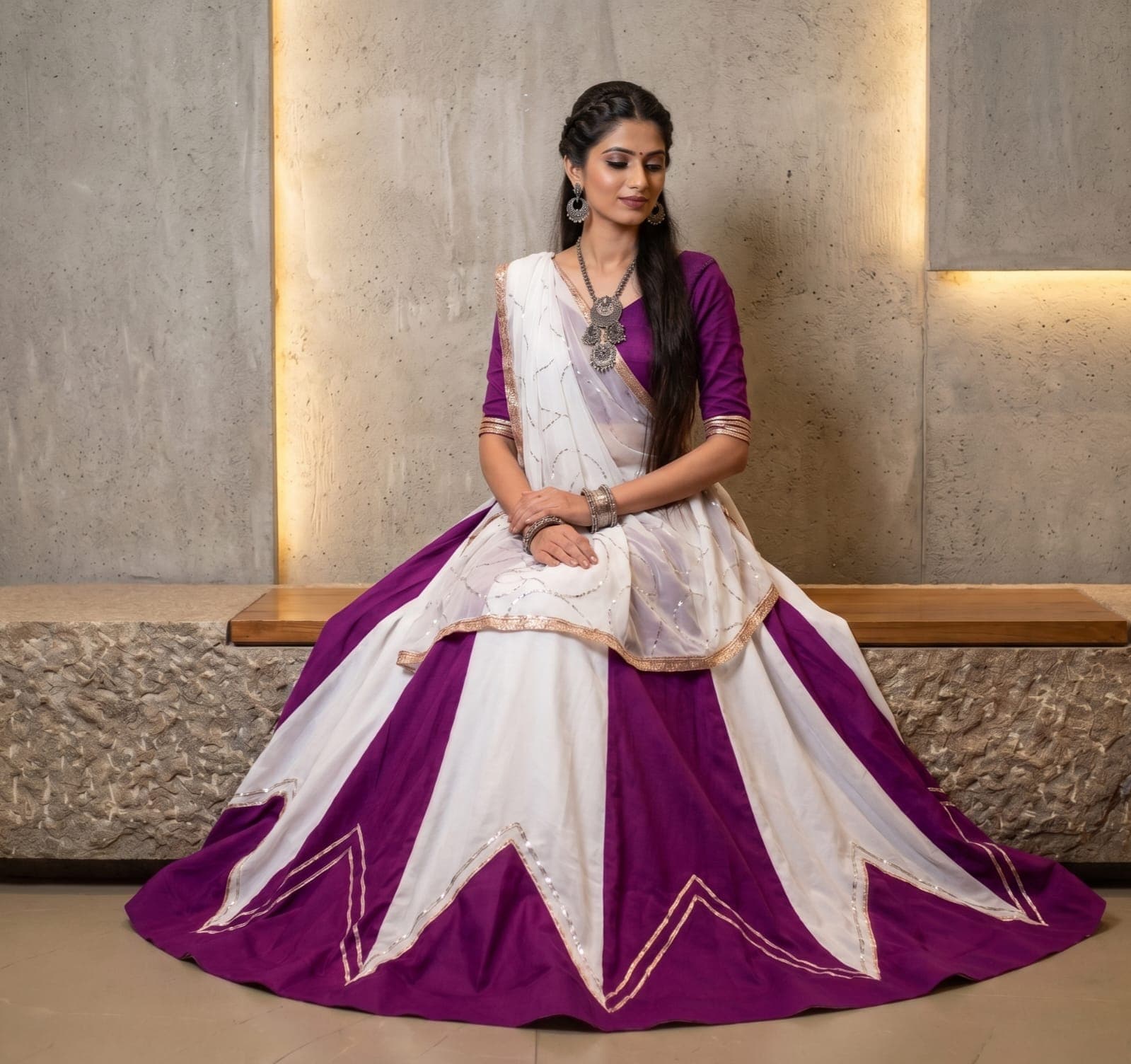 Pink-White Chaniyacholi