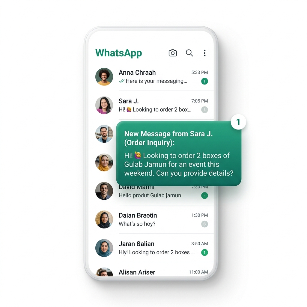 Receive WhatsApp Enquiries UI